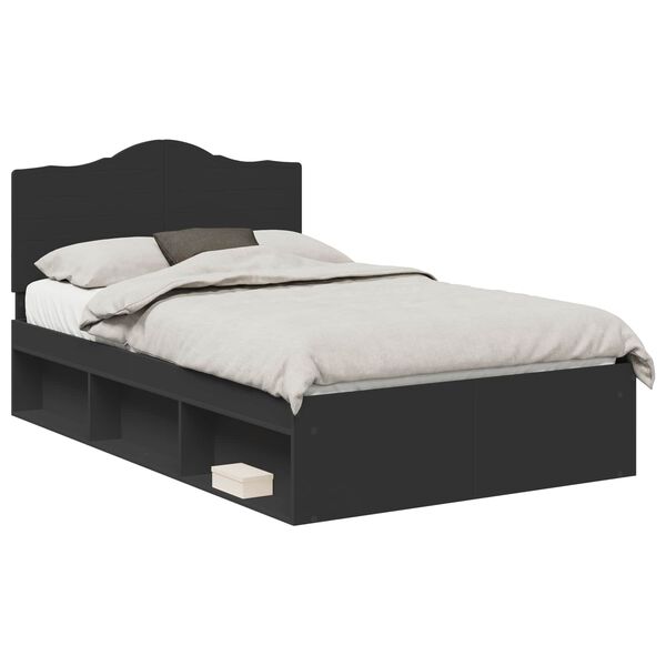 vidaXL Estrutura da Cama Preto 120 x 190 cm Madeira de Pinheiro S&oacute;lida