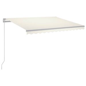 vidaXL Toldo retr&aacute;til manual com LED 300x250 cm cor creme