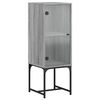 vidaXL Arm&aacute;rio de apoio c/ porta de vidro 35x37x100 cm cinza sonoma