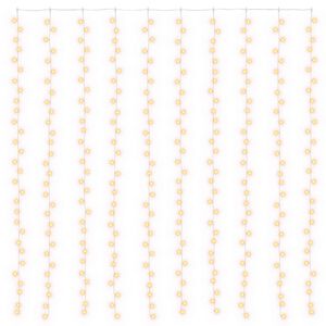 vidaXL Cortina de luzes 300 LED Branco quente 300 x 300 cm