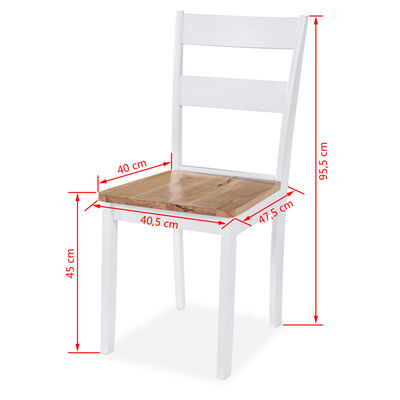 vidaXL Cadeiras de jantar 6 pcs madeira seringueira maciça branca