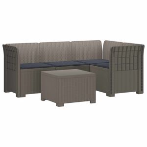 vidaXL Sof&aacute; de Jardim para 4 Pessoas com Almofadas Estilo Rattan PP
