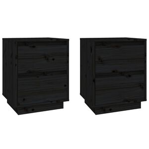 vidaXL Mesas de cabeceira 2 pcs 40x35x50 cm pinho maci&ccedil;o preto