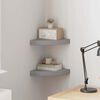 vidaXL Prateleiras de canto suspensas 2 pcs 25x25x3,8cm MDF cinza