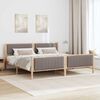 vidaXL Estrutura da cama com cabeceira Marrom e taupe 200 x 200 cm