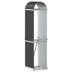 vidaXL Suporte para lenha 40x45x170 cm Antracite A&ccedil;o galvanizado