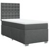 vidaXL Cama com molas/colch&atilde;o 90x190 cm tecido cinza-escuro