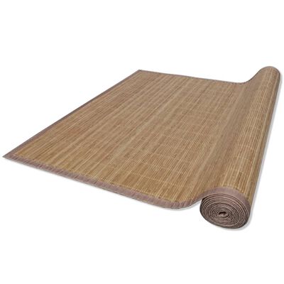 Tapete retangular bambu 80 x 200 cm castanho