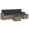 vidaXL 6 pcs conjunto sof&aacute;s de jardim com almofad&otilde;es vime cinzento