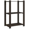 vidaXL Unidade de 3 prateleiras 60x38x90 cm pinho maci&ccedil;o preto