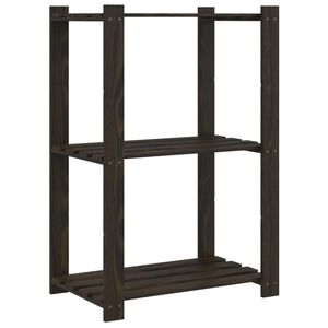 vidaXL Unidade de 3 prateleiras 60x38x90 cm pinho maci&ccedil;o preto