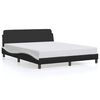 vidaXL Estrutura de cama Dover 152x203 couro artif. preto/branco