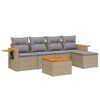 vidaXL 6 pcs conjunto de sof&aacute;s p/ jardim com almofad&otilde;es vime PE bege