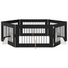 vidaXL Port&atilde;o de C&atilde;o com Suportes 6 pcs Carvalho Preto 100 x 60 cm