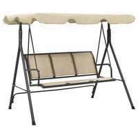 vidaXL Cadeira de baloiço para jardim c/ toldo cor antracite e areia
