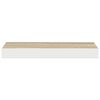 vidaXL Prateleira de parede suspensa 40x23x3,8cm MDF carvalho e branco