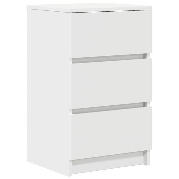 vidaXL Mesa de cabeceira com 3 gavetas 39x35x65 cm branco