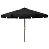 vidaXL Guarda-sol de exterior c/ poste de madeira 330 cm preto