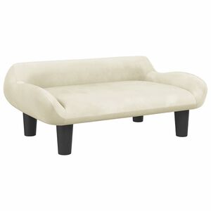 vidaXL Sof&aacute; infantil 70x40x24 cm veludo cor creme