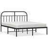 vidaXL Estrutura de cama com cabeceira 140x200 cm metal preto