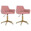 vidaXL Cadeiras de jantar girat&oacute;rias 2 pcs veludo rosa