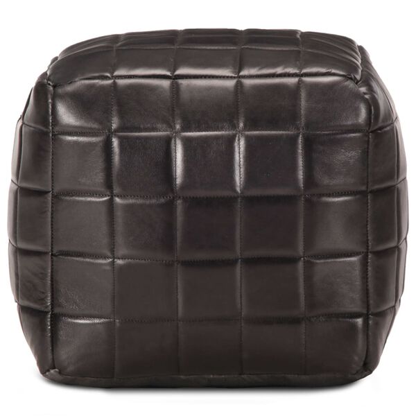 vidaXL Pufe 40x40x40 cm couro de cabra genuíno preto