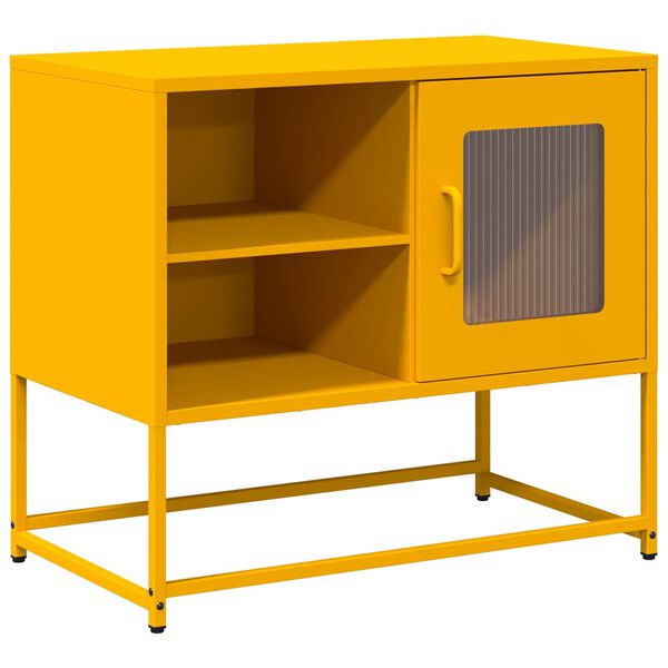 vidaXL Móvel de TV 68x39x60,5 cm aço amarelo mostarda