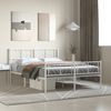 vidaXL Estrutura de cama com cabeceira e pés 160x200 cm metal branco