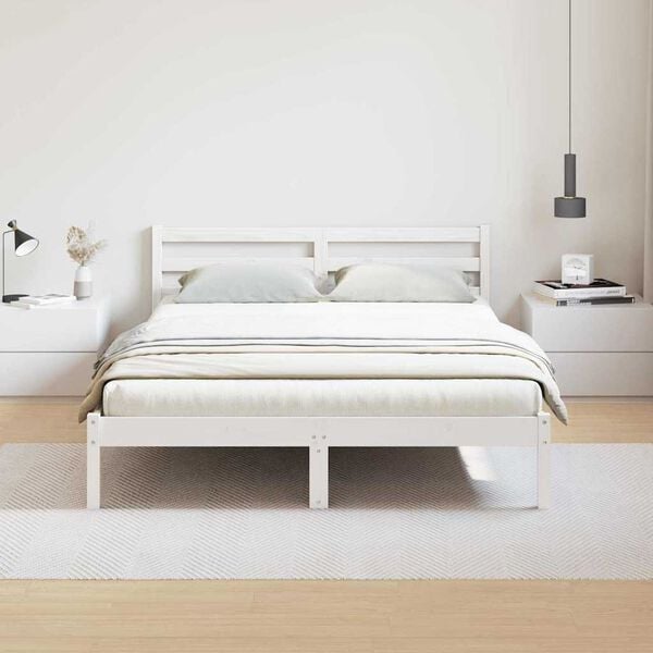 vidaXL Estrutura da Cama com cabeceira Branco 225,5 x 145,5 x 69,5 cm