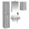 vidaXL Conjunto de M&oacute;veis para Banheiro 5 pcs Sonoma cinzento