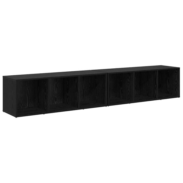 vidaXL Conjunto de m&oacute;vel de TV 2 pcs Carvalho Preto 37 x 35 x 107cm