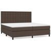 vidaXL Cama com molas/colch&atilde;o 200x200 cm couro artificial castanho