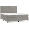 vidaXL Cama com molas/colch&atilde;o 140x200 cm veludo cinzento-claro