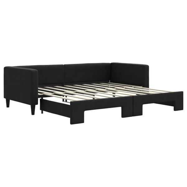 vidaXL Sof&aacute;-cama com gavet&atilde;o 90x190 cm tecido preto