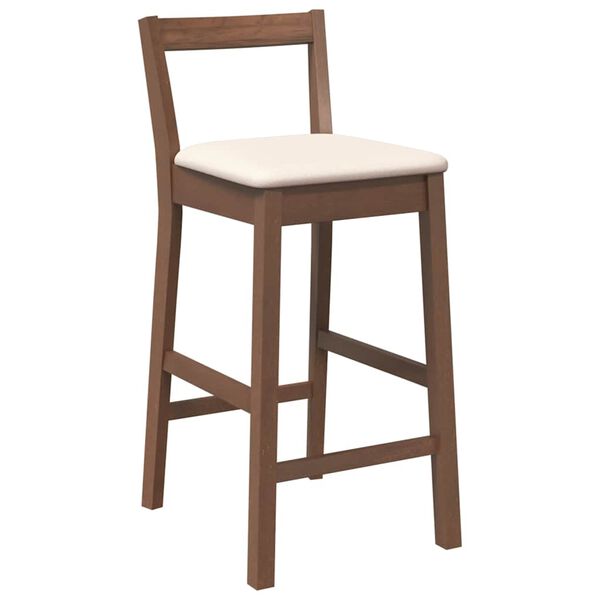 vidaXL Bancos de bar com almofad&otilde;es 2pcs madeira de seringueira maci&ccedil;a