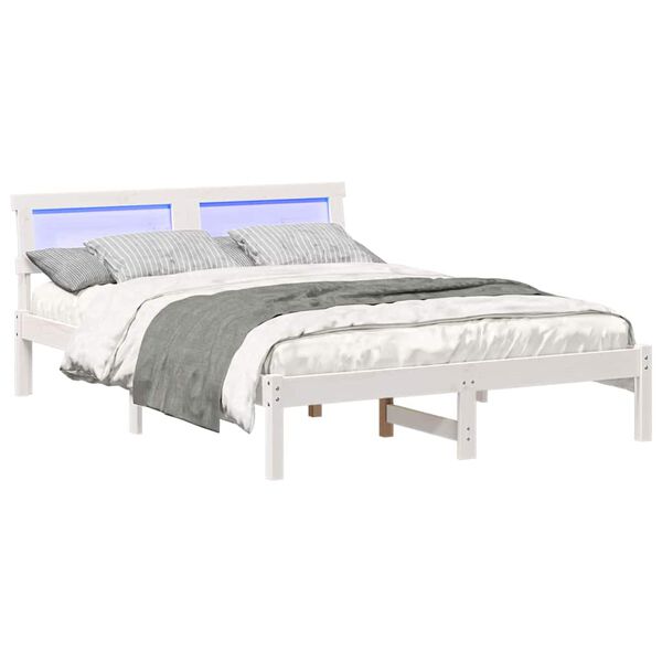 vidaXL Estrutura da Cama com cabeceira Branco 120 x 200 cm