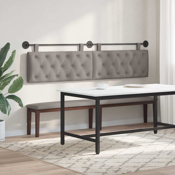 vidaXL Cabeceira Suspensa Cinzento-acastanhado 210 x 55 x 7 cm tecido