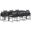 vidaXL Conjunto de Jantar para Jardim 9 unid. Preto e Anthracite