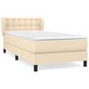 vidaXL Cama com molas/colch&atilde;o 100x200 cm tecido cor creme