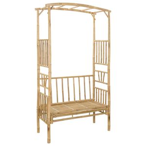 vidaXL Arco de Jardim com Banco Natural 115 x 50 x 205 cm Bambu