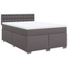 vidaXL Cama com molas/colch&atilde;o 160x200 cm couro artificial cinzento