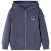 Sweatshirt para crian&ccedil;a com capuz e fecho azul-escuro mesclado 92