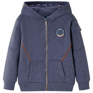 vidaXL Sweatshirt para crian&ccedil;a com capuz e fecho azul-escuro mesclado 92
