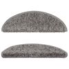 vidaXL Tapetes de escada 10 pe&ccedil;as 56x17x3 cm cinza semicircular