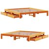 vidaXL Cama sem colch&atilde;o 200x200 cm pinho maci&ccedil;o castanho-mel