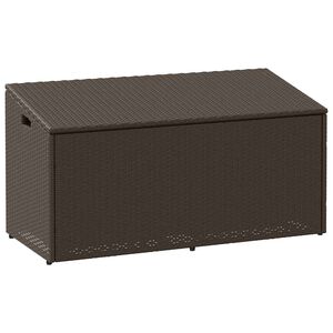 vidaXL Caixa de arruma&ccedil;&atilde;o para jardim 110x50x58 cm vime PE castanho