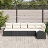 vidaXL Conjunto de Sofá de Jardim 6 pcs Preto Rattan Sintético