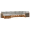 vidaXL Conjunto de Sof&aacute;s para Exterior 7 pcs Natural e Cinzento-Claro