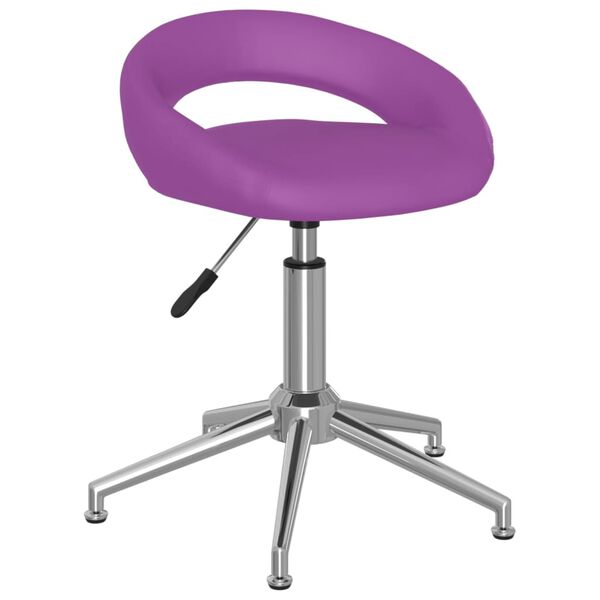 vidaXL Cadeiras de jantar girat&oacute;rias 2 pcs couro artificial roxo