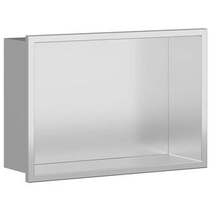 vidaXL Nichos de Chuveiro Prateado 30 x 20 x 9,5 cm A&ccedil;o inoxid&aacute;vel
